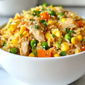 - 2 cups cooked white rice - 1 cup shredded chicken - 1 cup mixed vegetables - 2 tablespoons soy sauce - 1 tablespoon sesame oil - 2 green onions - 2 large eggs - Salt and black pepper - Toasted sesame seeds Gathering the right ingredients is key for your Minute Chicken Fried Rice. Start with cooked white rice. It’s best if you use rice that has been in the fridge overnight. This gives it the right texture. Next, grab shredded chicken. You can make this at home or use rotisserie chicken for speed. Mixed vegetables like peas, carrots, and corn add color and nutrition. You’ll need soy sauce for flavor and sesame oil for that nutty taste. Don’t forget green onions. They add freshness when you sprinkle them on top. Eggs are a must for richness. Lastly, use salt and black pepper to taste. If you want to add a crunchy touch, toasted sesame seeds work great as a garnish. With these ingredients, you're all set to make a tasty meal! {{ingredient_image_2}} - Heat the sesame oil in a large skillet over medium-high heat. Wait until it shimmers. - Add minced garlic to the hot oil. Sauté for about 30 seconds, until it smells great. Be careful not to let it burn. - Toss in the mixed vegetables. Stir-fry them for 2-3 minutes. They should soften and brighten in color. - Push the vegetables to one side of the skillet. Create a clear space. - Pour the beaten eggs into the empty space. Scramble them gently until they are set. Mix the eggs with the vegetables. - Add the cooked rice and shredded chicken to the skillet. Stir well to combine. - Drizzle soy sauce over the mixture. Stir again to make sure everything is mixed and heated through. - Season with salt and freshly ground black pepper to taste. - Fold in the chopped green onions right before serving. This adds a fresh flavor. - If you like, sprinkle toasted sesame seeds on top for extra crunch and a nice look. - Rice texture recommendations: Use cold, cooked white rice for the best texture. Refrigerate it overnight for firmer grains. Freshly cooked rice can be too sticky and mushy. - Chicken options for convenience: Shredded rotisserie chicken is a great choice. It saves time and adds rich flavor. You can also use leftover chicken from previous meals. - Stir-fry speed tips: Keep your heat high and your ingredients moving. This helps to cook them quickly and evenly. Don’t overcrowd the skillet; work in batches if needed. - Achieving great flavor balance: Use soy sauce to season the rice, but start with less. You can always add more later. Sesame oil adds a nutty taste, making the dish more fragrant. - Bowl serving suggestions: Serve the fried rice in deep bowls. This makes it easy to mix and enjoy. It also creates a nice visual appeal. - Garnishing tips for visual appeal: Top your dish with extra chopped green onions. Sprinkle some sesame seeds for a crunchy texture. A colorful dish draws people in and makes it more enticing. Pro Tips Use Day-Old Rice: Refrigerated rice dries out and firms up, making it ideal for stir-frying without clumping. Customize Your Veggies: Feel free to add any leftover vegetables you have on hand to reduce waste and enhance flavor. Control the Heat: Adjust the heat to medium-high to avoid burning the garlic, which can turn bitter quickly. Garnish for Freshness: Adding fresh herbs or extra green onions right before serving elevates the dish with fresh flavors. {{image_4}} You can swap out mixed vegetables based on what you have. Try broccoli, bell peppers, or snap peas. These veggies add crunch and color. If you want protein but don’t have chicken, consider using tofu or shrimp. Both options bring unique flavors and textures to your dish. To boost flavor, add minced garlic or ginger when you sauté the vegetables. This step adds a nice kick and aroma. You can also mix in different sauces. For a tangy taste, try adding some hoisin sauce. If you love spice, a dash of sriracha will wake up your taste buds. For a vegetarian version, simply replace chicken with tofu and use vegetable broth instead of chicken stock. To make it gluten-free, use tamari instead of soy sauce. This allows everyone to enjoy this tasty dish. These options keep the meal delicious while catering to dietary needs. To store leftovers, first let the chicken fried rice cool down. Place it in an airtight container. This keeps it fresh for up to four days in the fridge. When you want to eat it again, check for any signs of spoilage before reheating. You can freeze chicken fried rice for up to three months. Use a freezer-safe container or bag for best results. Make sure to remove as much air as you can. Label your container with the date. When you are ready to eat, thaw it in the fridge overnight. The best way to reheat chicken fried rice is in a skillet. Heat it over medium heat. Add a splash of water or soy sauce to keep it moist. Stir often until it is hot. You can also use a microwave. Cover the bowl with a damp paper towel. This helps keep the rice from drying out. Heat in short bursts, stirring in between. Chicken Fried Rice lasts about 3 to 4 days in the fridge. Store it in an airtight container to keep it fresh. If you want to keep it longer, consider freezing it. Freezing can extend its life to about 2 to 3 months. When you reheat, make sure it’s hot all the way through to kill any bacteria. You should not use uncooked rice directly in Chicken Fried Rice. The rice needs to be pre-cooked so it’s soft and fluffy. Use leftover rice or cook rice ahead of time. Refrigerating the rice overnight helps it dry out a bit. This makes it perfect for stir-frying. You can serve Chicken Fried Rice with a variety of side dishes. Some great options are egg rolls, spring rolls, or dumplings. A fresh salad or steamed broccoli can also add some crunch. Consider serving it with a sweet and sour sauce for dipping. This adds extra flavor and fun to your meal. Yes, Chicken Fried Rice is a fantastic meal prep option. It’s quick to make and easy to store. You can divide it into portions and keep it in the fridge. This makes it simple to grab and go during busy days. Just reheat it in the microwave or on the stove when you’re ready to eat. In this article, we covered how to make delicious Chicken Fried Rice from start to finish. You learned about essential ingredients, step-by-step cooking instructions, and helpful tips. I also shared variations and storage methods to make the dish fit your needs. Chicken Fried Rice is not just tasty; it's easy to customize and perfect for meal prep. Enjoy making it, and feel free to experiment with flavors! This dish is a great way to use leftovers and enjoy a quick meal.