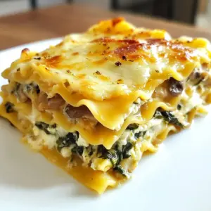 To make a delicious creamy spinach mushroom lasagna, you'll need the following ingredients: - 9 lasagna noodles - 2 cups fresh spinach, roughly chopped - 2 cups mushrooms, sliced (preferably cremini or button) - 1 medium onion, finely diced - 3 cloves garlic, minced - 2 cups ricotta cheese - 1 cup cottage cheese - 1 cup mozzarella cheese, grated - 1/2 cup Parmesan cheese, finely grated - 2 cups marinara sauce (store-bought or homemade) - 1 tablespoon olive oil - 1 teaspoon dried oregano - 1 teaspoon dried basil - Salt and freshly cracked black pepper, to taste These ingredients create layers of flavor. The noodles hold everything together. The spinach and mushrooms add great taste. The cheeses give that creamy texture we love. You can mix and match these ingredients based on your taste. If you want more veggies, add zucchini or bell peppers. If you prefer a meaty lasagna, ground meat works well too. {{ingredient_image_2}} - Preheat the oven to 375°F (190°C). - Cook the lasagna noodles al dente according to the package instructions. I start by preheating my oven. This step gets the oven ready for baking. While it heats up, I cook the lasagna noodles. I make sure they are al dente. This means they are firm but not hard. I drain them and set them aside. I also keep them from sticking together. - Heat olive oil in a skillet. - Sauté onion until translucent. - Add garlic and mushrooms, cooking until tender. Next, I heat olive oil in a skillet over medium heat. Once hot, I add the finely diced onion. I cook it until it turns translucent. This takes about five minutes. Then, I toss in minced garlic and sliced mushrooms. I keep stirring until the mushrooms are tender. This usually takes around five to seven minutes. Any liquid from the mushrooms will evaporate, leaving behind great flavor. - Stir in spinach and seasonings. - Mix together cheese mixtures. After cooking the veggies, I add the chopped spinach. I also include dried oregano and dried basil. I season everything with salt and black pepper. I cook this for another two to three minutes. The spinach wilts and brightens in color. In a separate bowl, I mix ricotta cheese, cottage cheese, and half of the mozzarella cheese. I stir until smooth and well mixed. - Layering process with sauce and noodles. - Final layer and cheese topping. Now it’s time to assemble the lasagna! I spread a thin layer of marinara sauce at the bottom of a 9x13 inch baking dish. This layer keeps the noodles from sticking. I lay three lasagna noodles side by side over the sauce. Then, I spread half of the ricotta mixture over the noodles. Next, I add half of the mushroom-spinach mixture. I drizzle a third of the marinara sauce over this layer. I repeat the process one more time. For the final layer, I place the last three noodles on top. I spread the remaining marinara sauce over them. Then, I sprinkle the rest of the mozzarella cheese and all of the Parmesan cheese on top. - Covering and baking instructions. - Finishing baking for a golden top. To bake, I cover the dish with aluminum foil. I use cooking spray on the foil to stop sticking. I bake the lasagna for 25 minutes. This lets the flavors meld together. After that, I carefully remove the foil. I continue baking for another 15 minutes. This step gives the top a golden brown and bubbly finish. Once done, I let the lasagna cool for about 10 minutes before slicing and serving. To avoid sticky noodles, cook them just until they are al dente. Rinse them in cold water to stop the cooking. You can also add a bit of olive oil to the water. This will keep them from sticking together. When layering your lasagna, start with a thin layer of marinara sauce at the bottom. This helps prevent the noodles from sticking to the dish. Use three noodles for each layer. Spread your cheese and veggie mix evenly. Make sure to drizzle sauce each time before adding the next layer. This keeps everything moist and tasty. For a twist on flavor, try adding different cheeses. You can swap in goat cheese for a tangy taste. You might also use feta cheese for a salty kick. If you prefer a lighter dish, consider using low-fat cheese options. Using homemade marinara sauce can elevate your dish. It allows you to control the flavor and ingredients. However, store-bought sauce works well too. Look for a brand that is low in sugar and high in flavor. Garnish your lasagna with fresh basil or parsley. This adds a nice pop of color and flavor. You can also sprinkle extra Parmesan on top just before serving. For side dishes, pair your lasagna with a crisp salad. A simple green salad with lemon vinaigrette complements the rich flavors. Garlic bread is another great choice. It adds crunch and pairs well with the creamy sauce. Pro Tips Fresh Ingredients: Using fresh spinach and mushrooms will enhance the flavor and nutrition of your lasagna. Opt for organic produce when possible for the best taste. Layering Technique: Ensure an even distribution of ingredients in each layer to prevent dry spots. This will help maintain moisture throughout the lasagna. Make-Ahead Option: Assemble the lasagna a day in advance and refrigerate it, covered. Just bake it for a few extra minutes when you’re ready to serve! Serving Suggestions: For a complete meal, pair your lasagna with a side salad and garlic bread. This adds freshness and crunch to your dinner. {{image_4}} You can easily add meat to your creamy spinach mushroom lasagna. Ground beef or sausage works well. Start by browning the meat in your skillet before adding the onions. This step adds great flavor to your dish. Layer the cooked meat with the other fillings for a heartier meal. If you want a vegan version, swap out the dairy. Use tofu instead of ricotta. Blend the tofu with some lemon juice and nutritional yeast for a creamy texture. You can also use a plant-based cheese for the mozzarella. This way, you keep the creaminess without using any animal products. Feel free to mix in other vegetables. Zucchini slices or bell peppers add color and flavor. Just sauté them with the mushrooms and onions. You can even add roasted red peppers for a sweet twist. These veggies boost nutrition and make the dish even more vibrant. Store any leftover lasagna in a tight container. It helps to cool the dish first. Place it in the fridge within two hours after cooking. This keeps it safe to eat. Lasagna can last in the fridge for about three to five days. If you want to keep it longer, consider freezing it. To freeze lasagna, let it cool completely. Then, cut it into serving sizes. Wrap each piece in plastic wrap. Place the wrapped pieces in a freezer-safe bag or container. Label it with the date. You can freeze lasagna for up to three months. When it’s time to eat, thaw it in the fridge overnight. Reheat lasagna in the oven for the best results. Preheat your oven to 350°F (175°C). Place the lasagna in a baking dish. Cover it with aluminum foil to keep it moist. Bake for about 20-30 minutes. You can also use a microwave. Heat individual pieces for about 2-3 minutes. Make sure it’s hot all the way through. Enjoy your tasty lasagna! To make this dish gluten-free, swap out the regular lasagna noodles for gluten-free ones. Many brands offer gluten-free pasta that works well. Just cook them according to the package instructions. You can also check for gluten-free marinara sauce to keep the entire dish safe for gluten-sensitive folks. If you don't have ricotta cheese, you can use cottage cheese. Just blend it to make it smoother. Cream cheese also works well as a substitute. Mix it with a bit of milk for a creamier texture. You can try Greek yogurt as a lighter option, too. Yes, you can prepare the lasagna ahead of time. Assemble it fully in your baking dish. Cover it tightly with plastic wrap or foil. Store it in the fridge for up to 24 hours before baking. When ready to cook, remove the cover and bake as directed. You might need to add a few more minutes to the baking time. Creamy spinach mushroom lasagna lasts about 3 to 5 days in the fridge. Make sure to cover it well to keep it fresh. Check for any signs of spoilage before eating. If you want to keep it longer, consider freezing it. This creamy spinach mushroom lasagna brings together rich flavors and textures. You learned the best ingredients, step-by-step instructions, and helpful tips. Variations let you customize it for any diet. Remember, it's all about layering and baking to perfection. Enjoy your tasty creation with family and friends. Keep experimenting with ingredients to make this dish your own. Your kitchen is ready for delicious meals ahead!