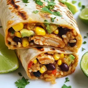 - 2 grilled chicken breasts, diced into bite-sized pieces - 1 cup cooked brown rice, cooled - 1 can (15 oz) black beans, rinsed and drained - 1 cup frozen corn, thawed - 1 cup shredded cheddar cheese - 1/2 cup chipotle ranch dressing - 1 ripe avocado, sliced - 1/4 cup fresh cilantro, finely chopped - 4 large flour tortillas (10-inch size recommended) - Lime wedges, for garnish - Salt and freshly ground black pepper to taste Using high-quality ingredients makes a big difference. Fresh chicken gives great flavor. Opt for organic chicken if you can. Choose whole grain brown rice for added nutrition. Look for low-sodium black beans to keep the dish healthy. Fresh corn is best, but frozen works well too. Always use fresh cheddar cheese for a richer taste. If you need a swap, there are options. For a vegetarian burrito, use grilled tofu or tempeh instead of chicken. You can also try quinoa instead of brown rice for a protein boost. If you&rsquo;re dairy-free, use a vegan cheese. For a gluten-free option, look for gluten-free tortillas. {{ingredient_image_2}} To make Chipotle Ranch Chicken Burritos, gather all your ingredients first. This way, you can work smoothly. You will need grilled chicken, brown rice, black beans, corn, cheese, ranch dressing, avocado, cilantro, and tortillas. This meal is fun, quick, and tasty! 1. Mix the Filling: In a large bowl, combine diced grilled chicken, brown rice, black beans, corn, shredded cheese, and chipotle ranch dressing. Add salt and pepper. Mix well until everything is coated in the dressing. 2. Prepare the Tortillas: Lay out your large flour tortillas on a clean surface. Spoon a good amount of the chicken and rice mixture in the center. Leave about 2 inches of space around the edges. 3. Add Toppings: Place a few slices of avocado on top of the filling. Sprinkle with chopped cilantro for extra flavor. 4. Roll the Burritos: Fold the sides of each tortilla over the filling. Start rolling from the bottom edge to seal in all the deliciousness. 5. Cook the Burritos: Heat a skillet over medium heat. Place the burritos seam-side down in the skillet. Cook for 3-4 minutes on each side until they are crispy and golden. 6. Rest and Serve: Remove the burritos from the skillet and let them rest for a minute. You can slice them in half for easier eating. Serve warm with lime wedges for a zesty touch. - Don&rsquo;t Overfill: If you add too much filling, it can spill out. Keep it simple. - Crispier Tortillas: Cooking them longer gives a crunchier texture. Just watch closely so they don&rsquo;t burn. - Fresh Herbs: Always use fresh cilantro for the best taste. You can substitute with parsley if needed. These tips will help you create burritos that are not only delicious but also beautiful. Enjoy your meal prep! You can change the taste of your Chipotle Ranch Chicken Burritos easily. Try adding spices like cumin or paprika. These give a warm flavor that brightens the dish. Want more heat? Add chopped jalape&ntilde;os or hot sauce. If you love herbs, mix in fresh lime juice or extra cilantro. You can even swap the chipotle ranch dressing for a creamy avocado dressing for a cool twist. Prep your burritos in advance to save time. You can make a big batch and freeze them. Wrap each burrito tightly in foil or plastic wrap. Place them in a freezer bag, and they can last up to three months. When you want one, just heat it in the oven or microwave. This keeps the flavor fresh and the filling warm. Serve your burritos with tasty sides. A fresh salad with lime dressing is a great choice. You can also add tortilla chips with salsa or guacamole. If you want a warm side, try Spanish rice or refried beans. These sides balance well with the burritos and make your meal feel complete. Pro Tips Use Leftovers Wisely: If you have leftover grilled chicken or other ingredients, this recipe is a great way to repurpose them into a delicious meal. Customize Your Filling: Feel free to add other ingredients like bell peppers, onions, or even rice alternatives like quinoa for a unique twist on the burrito. Perfectly Toasted Tortillas: For extra flavor, you can brush the tortillas with olive oil before toasting them in the skillet. Make Ahead: Prepare the filling in advance and store it in the fridge. Assemble and cook the burritos when you&rsquo;re ready to serve! {{image_4}} You can easily make these burritos vegetarian or vegan. Instead of chicken, use grilled veggies like zucchini, bell peppers, or mushrooms. You can also add extra black beans or chickpeas for protein. For a creamy touch, use a vegan ranch dressing. This keeps the flavor without animal products. If you want to switch up the protein, try ground turkey or beef. You can also use shredded pork for a smoky taste. For a lighter option, grilled shrimp works great. Just cook the protein first, then mix it with the other ingredients. Each option adds its own flavor, making the burrito more fun. To adjust the spice level, you can change the chipotle ranch dressing. For a milder taste, use less dressing or choose a creamy dressing without spice. If you like it hot, add chopped jalape&ntilde;os or a sprinkle of cayenne pepper to the mix. You control the heat, making it perfect for everyone! To keep your burritos fresh, wrap them tightly in plastic wrap. Place them in an airtight container. You can also use foil for extra protection. Store them in the fridge for up to three days. If you want to keep them longer, freeze the burritos. When you&rsquo;re ready to eat your burritos, take them out of the fridge or freezer. If frozen, let them thaw in the fridge overnight. To reheat, place the burrito in a skillet over medium heat. Cook for about 5-7 minutes, turning it until heated through. You can also microwave it for 1-2 minutes. Just make sure to cover it with a damp paper towel to keep it from drying out. Grilled chicken lasts about three to four days in the fridge. Cooked brown rice stays good for up to a week. Black beans can last four to five days. Frozen corn keeps well for six months in the freezer. Shredded cheese lasts about a week or two in the fridge. It&rsquo;s best to check the dates on your packaging to ensure freshness. To make chipotle ranch, blend these ingredients: - 1 cup mayonnaise - 1/2 cup sour cream - 2 tablespoons chipotle peppers in adobo sauce - 1 tablespoon lime juice - Salt to taste. Mix these in a bowl until smooth. Adjust spice by adding more chipotle if needed. This ranch adds a smoky kick to your burritos. If you need a tortilla swap, try these: - Lettuce wraps for a low-carb option - Rice paper for a fresh taste - Pita bread for a unique twist. These options keep your burrito filling while changing the flavor and texture. You can enhance your burrito with these sauces: - Salsa for a fresh, tangy kick - Guacamole for creaminess - Hot sauce for heat. These sauces complement the chipotle ranch, adding layers of flavor to your meal. Yes, you can! Prepare your filling and store it in the fridge for up to three days. Just assemble the burritos when you&rsquo;re ready to eat. This saves time and keeps meals fresh. Wrap leftover burritos in foil or plastic wrap. Place them in an airtight container. Store in the fridge for up to three days. This keeps them fresh and ready to eat. Absolutely! To freeze, wrap each burrito tightly in plastic wrap and then in foil. They can last up to three months in the freezer. Just thaw in the fridge before reheating. These sides pair nicely with burritos: - Mexican rice for extra carbs - Refried beans for a hearty touch - A fresh salad for crunch. These sides balance the flavors of your burrito meal perfectly. This article covered how to make delicious burritos. We explored key ingredients and quality notes. You learned about healthy substitutions for your needs. I shared step-by-step instructions for cooking them perfectly. We discussed tips for customizing flavors and making burritos ahead of time. By understanding variations like vegetarian options and adjusting spice levels, you can get creative. Storing leftovers properly will help you enjoy them later. Use the FAQs for extra help. Now, you&rsquo;re ready to make burritos that suit your taste!