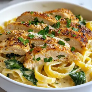 - 2 boneless, skinless chicken breasts - 2 tablespoons Cajun seasoning - 8 ounces fettuccine pasta - 1 cup heavy cream - &frac12; cup grated Parmesan cheese - 1 cup fresh baby spinach - 1 tablespoon olive oil - 2 cloves garlic, finely minced - Chopped fresh parsley for garnish For Cajun Chicken Alfredo Pasta, you need simple yet bold ingredients. First, choose two boneless, skinless chicken breasts. These will be the heart of your dish. Next, grab some Cajun seasoning. This adds spice and flavor to the chicken. You&rsquo;ll also need eight ounces of fettuccine pasta. This creamy sauce pairs perfectly with the pasta. In the dairy and vegetable section, heavy cream is a must. It makes the sauce rich and smooth. Grated Parmesan cheese adds a salty kick. Fresh baby spinach brings color and nutrients to the dish. Lastly, don&rsquo;t forget the seasoning and garnish. Olive oil helps cook the chicken. Garlic adds a strong aroma and taste. Fresh parsley makes a lovely garnish to finish your meal. These ingredients work together to create a creamy flavor explosion in your Cajun Chicken Alfredo Pasta. {{ingredient_image_2}} To start, generously coat both sides of the chicken breasts with Cajun seasoning. This spice mix adds a bold flavor. Make sure every bit of chicken is covered. Heat a skillet over medium-high heat and add olive oil. Once hot, place the seasoned chicken in the skillet. Cook each side for about 7-8 minutes. You want the chicken to be cooked through and juices to run clear. After cooking, let it rest on a cutting board for a few minutes. This helps keep the chicken moist. Then, slice it into strips. Next, fill a large pot with water and add a pinch of salt. Bring it to a rolling boil. Add the fettuccine pasta and cook it according to the package directions. Aim for al dente, which means it should be firm to the bite. Once cooked, drain the pasta but save a small cup of the pasta water. Set both the drained pasta and saved water aside for later. Now it's time to create the creamy sauce. In the same skillet used for the chicken, reduce the heat to medium. Add minced garlic and saut&eacute; it for about 1 minute. You want it to be fragrant but not burned. Slowly pour in the heavy cream, stirring to mix it well. Bring the mixture to a gentle simmer. Gradually add the grated Parmesan cheese, stirring until it melts and the sauce is smooth. Add the cooked fettuccine and fresh baby spinach to the skillet. Toss everything together, making sure the pasta is well-coated in the rich sauce. If your sauce feels too thick, add a splash of the reserved pasta water until you reach your desired texture. Cook for another 2-3 minutes, allowing the spinach to wilt. Slice the rested chicken and arrange it on top of the creamy pasta. Season with salt and black pepper to taste. Toss gently to mix all the flavors together. - Ensuring chicken is cooked through: Always cook chicken until it reaches 165&deg;F. This keeps it safe to eat. Use a meat thermometer for the best results. Let the chicken rest before slicing. This locks in the juices and keeps the chicken moist. - Achieving the perfect pasta texture: Cook fettuccine until it is al dente. This means it should be firm but not hard. Taste a piece while cooking to check. Drain the pasta but save a cup of pasta water. It helps thicken the sauce later. - Adjusting spice levels with more Cajun seasoning: If you like more heat, add extra Cajun seasoning. A little goes a long way. Start small and taste as you go. This way, you can find your perfect balance. - Using freshly grated cheese for best results: Freshly grated Parmesan cheese melts better than pre-grated. It gives a smooth and rich flavor. Grate it right before you use it for the freshest taste. - Garnishing with parsley and cheese: A sprinkle of chopped parsley adds color and freshness. Also, adding more grated cheese on top makes it look appealing. - Serving suggestions for aesthetic appeal: Serve the pasta in shallow bowls. This makes it easy to enjoy. Arrange the sliced chicken on top. It creates a beautiful dish that looks as good as it tastes. Pro Tips Perfectly Cooked Chicken: Ensure the chicken is cooked to an internal temperature of 165&deg;F (75&deg;C) for safe consumption. Use a meat thermometer for accuracy. Homemade Alfredo Sauce: For an extra creamy sauce, whisk in a tablespoon of unsalted butter along with the Parmesan cheese. This adds richness and depth of flavor. Fresh Ingredients: Use fresh spinach instead of frozen for better texture and flavor. Fresh vegetables enhance the overall dish and provide a vibrant color. Garnish for Appeal: Don't skip the parsley! A sprinkle of fresh herbs not only adds color but also brightens the flavors of the dish. {{image_4}} You can switch up the protein in this dish. Shrimp makes a great substitute. Just toss in shrimp when the garlic is cooking. Cook until they turn pink, then follow the same steps. If you prefer a vegetarian option, mushrooms or tofu work well. Use saut&eacute;ed mushrooms for a meaty texture. Tofu gives a nice protein boost. Don't feel stuck with fettuccine. You can easily swap in penne or even whole wheat pasta. Both hold sauce nicely. If you need a gluten-free option, look for gluten-free pasta made from rice or chickpeas. They cook differently, so check the package for timing. Want to jazz up your sauce? Add sun-dried tomatoes or bell peppers for extra flavor. They add a nice sweetness and depth. You can also adjust the creaminess. Use half-and-half instead of heavy cream for a lighter sauce. If you want a non-dairy option, try coconut cream or cashew cream. It gives a unique twist while keeping it creamy. To keep your Cajun Chicken Alfredo Pasta fresh, follow these tips: - Place leftovers in an airtight container. - Let the pasta cool to room temperature before sealing. - Store in the fridge for up to 3 days. The creamy sauce can separate if left too long. Best to enjoy it fresh! You can freeze Cajun Chicken Alfredo Pasta, but here's what to consider: - With Sauce: Freeze the pasta mixed with sauce for best results. - Without Sauce: Freeze chicken and pasta separately. This keeps the texture better. To reheat frozen portions, use these tips: - Thaw in the fridge overnight. - Reheat in a skillet over low heat. Add a splash of cream or water to restore creaminess. - Stir often to heat evenly. Enjoy your flavorful meal anytime! Cajun Chicken Alfredo Pasta is rich and creamy. To balance that, you want fresh and light sides. Here are some great choices: - Garlic Bread: This adds a crunchy texture. - Caesar Salad: Crisp romaine with tangy dressing cuts through the creaminess. - Roasted Vegetables: Carrots, zucchini, or bell peppers add color and nutrients. - White Wine: A chilled Sauvignon Blanc or Chardonnay works well. These pairings enhance your meal and bring out the flavors of the pasta dish. If you love heat, there are many ways to amp up the spice. Here are my best tips: - Add more Cajun seasoning: You can mix it right into the sauce. - Use crushed red pepper flakes: Sprinkle some in while cooking. - Fresh jalape&ntilde;os: Chop them finely and add during cooking for a fresh kick. - Hot sauce: Drizzle your favorite hot sauce over the finished dish. These tips let you control the heat based on your taste. Yes, you can prep Cajun Chicken Alfredo Pasta in advance. Here&rsquo;s how: - Cook the chicken ahead: Season and cook it, then store it in the fridge. - Make the sauce early: Prepare the Alfredo sauce and keep it in the fridge. - Cook the pasta just before serving: Pasta is best fresh. When you&rsquo;re ready to eat, just heat the sauce and chicken. Toss them with freshly cooked pasta. This makes dinner quick and easy! You&rsquo;ve learned how to make Cajun Chicken Alfredo Pasta step by step. From choosing main ingredients to storing leftovers, these tips help you create a tasty meal. Remember, you can customize this dish with different proteins or veggies. Don&rsquo;t forget to adjust spice levels to your liking. Enjoying this creamy pasta dish will bring excitement to your table. Your cooking skills will impress everyone. Dive in and make this meal your own!