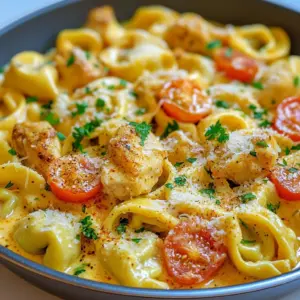 - 1 pound cheese tortellini (fresh or frozen) - 2 chicken breasts, diced into bite-sized cubes - 1/4 cup unsalted butter - 4 cloves garlic, finely minced - 1/2 cup heavy cream - 1 cup cherry tomatoes, halved - 1/4 cup fresh parsley, finely chopped - Grated Parmesan cheese, for serving The main star of this dish is the cheese tortellini. You can choose between fresh tortellini or frozen. Both work well. Next, you need chicken breasts. Dicing them into small cubes helps them cook faster and mix well. Don't forget the unsalted butter. It adds rich flavor and helps to saut&eacute; the chicken. Garlic is a must. It adds a lovely aroma and taste. Heavy cream makes the sauce rich and creamy, while cherry tomatoes give it a fresh touch. Finally, fresh parsley brightens up the dish, and grated Parmesan cheese adds a savory finish. - 2 teaspoons smoked paprika - 1 teaspoon chili powder - 1 tablespoon Worcestershire sauce - 1 tablespoon Dijon mustard - 1/2 teaspoon salt - 1/2 teaspoon freshly cracked black pepper Now, let's talk about flavor! Smoked paprika gives a smoky taste. Chili powder adds warmth. Worcestershire sauce brings a savory kick. Dijon mustard gives a hint of tang, which balances the creaminess. Salt and black pepper enhance all the flavors, making your dish pop. - Extra fresh parsley, for garnish - Additional grated Parmesan cheese You can add extra parsley on top for color and freshness. More grated Parmesan cheese can give an extra cheesy finish. These toppings make your Cowboy Butter Chicken Tortellini look and taste even better! {{ingredient_image_2}} Bring a large pot of salted water to a boil. This step is key for flavor. Once the water boils, add 1 pound of cheese tortellini. If you use fresh, cook for 3-5 minutes. For frozen, aim for 6-8 minutes. Drain the tortellini and let it sit. This helps to avoid a watery dish. In a large skillet, melt 1/4 cup of unsalted butter over medium heat. Wait until it bubbles. Next, add 2 diced chicken breasts. Cook for about 5-7 minutes. Stir often so the chicken cooks evenly. Look for a golden brown color. The chicken must be cooked through, with no pink spots. Now, add 4 cloves of minced garlic to the skillet. Saut&eacute; for 1 minute until it smells amazing. Then, mix in 2 teaspoons of smoked paprika, 1 teaspoon of chili powder, 1 tablespoon of Worcestershire sauce, 1 tablespoon of Dijon mustard, 1/2 teaspoon of salt, and 1/2 teaspoon of black pepper. Stir well for 1 minute to bring out the flavors. Slowly pour in 1/2 cup of heavy cream. Keep stirring for a smooth sauce. Let it simmer for 2-3 minutes until it thickens slightly. Finally, fold in 1 cup of halved cherry tomatoes and the cooked tortellini. Toss gently until everything is coated. To cook tortellini just right, start with a large pot of salted water. Heat it until it boils. Fresh tortellini needs about 3-5 minutes. Frozen tortellini takes a bit longer, around 6-8 minutes. Taste a piece to check if it's al dente. Drain it well to avoid a soggy dish. Seasoning is key to a great flavor. When cooking chicken, add salt and pepper early on. This step helps the chicken absorb the spices. Use smoked paprika and chili powder to give a nice kick. Don&rsquo;t rush this part; let the spices bloom for a minute. This helps their flavors come alive. Worcestershire sauce and Dijon mustard add depth, so don&rsquo;t skip them! To make the sauce creamy, pour in heavy cream slowly while stirring. This method ensures a smooth blend. If you want extra richness, add a bit more butter at the end. Mixing in halved cherry tomatoes provides freshness. Top it all off with grated Parmesan cheese for a perfect finish. Pro Tips Choose Fresh Tortellini: For the best flavor and texture, opt for fresh cheese tortellini if available. They cook quickly and have a delightful taste compared to frozen varieties. Perfectly Cooked Chicken: Ensure the chicken is cooked through by checking that it reaches an internal temperature of 165&deg;F (75&deg;C). This guarantees safety and juiciness. Adjust the Spice Level: If you prefer a milder dish, reduce the amount of chili powder or use a sweet paprika instead of smoked. Adjust according to your taste preferences. Add Extra Veggies: Feel free to toss in additional vegetables like spinach or bell peppers for added nutrition and color. They will enhance both the flavor and presentation. {{image_4}} You can easily switch the chicken for other proteins. Try shrimp, beef, or pork. These meats add different flavors. If you choose shrimp, cook them just until pink. For beef or pork, cut them into small cubes. Cook until well done, then add them to the sauce. To make this dish vegetarian, skip the chicken. Instead, use mushrooms or tofu. Both add great texture and taste. For a vegan version, replace the butter with olive oil. Use coconut cream instead of heavy cream. This swap keeps the dish creamy and rich. If you need gluten-free options, use gluten-free tortellini. Many brands offer tasty choices. For dairy-free needs, you can swap heavy cream with almond or oat milk. Make sure to choose unsweetened versions for the best taste. Adjust seasoning to match your swaps. To keep your Cowboy Butter Chicken Tortellini fresh, place it in an airtight container. Make sure to cool it to room temperature before sealing. This helps prevent condensation and keeps the pasta from getting soggy. Store it in the fridge for up to 3 days. When you&rsquo;re ready to enjoy your leftovers, use low heat. You can reheat the tortellini in a skillet. Add a splash of milk or cream to help bring back the sauce's creaminess. Stir often until it&rsquo;s heated through. You can also use the microwave. Heat in short bursts of 30 seconds, stirring in between to ensure even warming. For longer storage, you can freeze this dish. Allow it to cool completely, then transfer to a freezer-safe container. It&rsquo;s best to freeze in individual portions for quick meals later. It can last up to 3 months in the freezer. To eat, thaw it overnight in the fridge, then reheat as noted above. Yes, you can use frozen tortellini. It is a great option when you're short on time. Just cook it according to the package instructions. Frozen tortellini usually takes a bit longer than fresh. Expect about 6-8 minutes for it to cook. Since frozen tortellini is convenient, it works well in this recipe. Cowboy Butter Chicken Tortellini tastes great with a few side dishes. Here are some ideas: - A simple salad with fresh greens - Garlic bread for a tasty crunch - Steamed vegetables like broccoli or green beans - A glass of white wine, like Pinot Grigio These sides balance the creamy taste of the tortellini. If you want extra heat, try these ideas: - Add more chili powder to the sauce - Toss in some crushed red pepper flakes - Use a spicy mustard instead of Dijon - Mix in diced jalape&ntilde;os for a fresh kick These options let you control the spice level to your taste. You now have all the tips to make Cowboy Butter Chicken Tortellini. We've covered main ingredients, cooking steps, and how to adjust for any diet. Remember to store leftovers smartly and enjoy them later. Whether you prefer a creamy, spicy, or vegetarian twist, this dish shines in any form. Embrace your inner chef and have fun creating delicious meals. Your friends and family will love what you make!