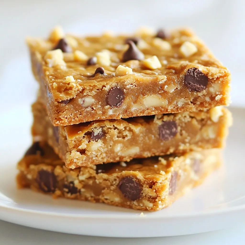 - 1 cup creamy peanut butter - 1/2 cup honey or maple syrup - 2 cups rolled oats - 1/2 cup coconut flour - 1/4 cup chocolate chips (optional) - 1/4 cup crushed nuts (such as almonds or walnuts) - 1/4 teaspoon salt - 1 teaspoon vanilla extract You may want to swap some ingredients for different flavors or needs. - Alternative sweeteners: Use agave syrup or brown sugar if you prefer. - Nut butter options: Almond butter or sunflower seed butter work well too. - Gluten-free alternatives: Choose gluten-free oats and coconut flour for a gluten-free treat. These swaps can change the taste and nutrition. You can mix and match to suit your diet and taste. Each ingredient plays a role, so think about how they fit into your plan. Enjoy experimenting! {{ingredient_image_2}} To make these no-bake peanut butter bars, you follow simple steps. First, melt the peanut butter with honey. Next, mix your dry ingredients. Then, combine everything and prepare your pan. Finally, chill the bars to set. Start by placing 1 cup of creamy peanut butter and 1/2 cup of honey or maple syrup in a medium saucepan. Use low heat to melt them together. Stir gently until the mixture is smooth. This process takes just a few minutes. Once melted, take it off the heat and let it cool for a few minutes. In a large mixing bowl, add 2 cups of rolled oats, 1/2 cup of coconut flour, and 1/4 teaspoon of salt. If you want crunch, add 1/4 cup of crushed nuts like almonds or walnuts. Mix the dry ingredients well. If you choose to use chocolate chips, set them aside for later. Pour the warm peanut butter mixture into the bowl with the dry ingredients. Add 1 teaspoon of vanilla extract for flavor. Use a spatula or wooden spoon to mix everything together. Keep stirring until it all comes together into a thick dough-like mixture. Take an 8x8 inch square pan. Line it with parchment paper, leaving some paper hanging over the edges. This helps when you take the bars out later. Transfer the peanut butter mixture into the pan. Press it down with your spatula to make it even. Smooth the top to make it look nice. Place the pan in the refrigerator. Let it chill for at least 2 hours. This helps the bars set firm. After chilling, use the parchment paper to lift the bars out of the pan. Cut them into 12 even squares or rectangles. Enjoy your tasty treats! To get the perfect dough-like consistency, start by warming the peanut butter and honey mix. This step helps them blend well together. Make sure to stir until smooth. Mix the dry ingredients in a big bowl. The oats, coconut flour, and nuts should be well combined. When you add the warm mixture, stir it all together quickly. The heat helps everything stick. If it feels too dry, add a splash of water or more honey. This will help it hold together. For a great presentation, cut the bars into neat squares or rectangles. Place them on a clean plate. You can sprinkle some extra crushed nuts on top for a nice look. If you want a fun snack, wrap each bar in parchment paper. This makes them easy to grab and eat on the go. You can also place them in small bags for kids’ lunch boxes. Feel free to get creative with the bars! You can add chocolate chips, dried fruits, or seeds for extra flavor. If you love dark chocolate, try using dark chocolate chips instead. For a fruity twist, mix in some raisins or cranberries. You can also swap out nuts. Try using almonds or walnuts based on your taste. With these tips, your bars will be both tasty and unique! Pro Tips Use Natural Sweeteners: Honey and maple syrup are great, but consider using agave syrup for a lower glycemic index option. Experiment with Mix-ins: Customize your bars by adding dried fruits like cranberries or apricots for added flavor and texture. Chill for Best Results: Chilling the mixture for a longer time can lead to firmer bars, making them easier to cut and handle. Store for Freshness: Keep bars in an airtight container in the fridge or freezer to maintain their texture and flavor over time. {{image_4}} Want to switch up those flavors? You can easily add cocoa powder to make chocolate bars. Just mix in 1/4 cup of cocoa when you combine the dry ingredients. This gives a rich, chocolatey twist. You can also throw in dried fruits, like raisins or cranberries. They add natural sweetness and a chewy texture. If you prefer seeds, try sunflower or pumpkin seeds. They add crunch and nutrition too. If you need a nut-free option, don’t worry! You can use sunbutter, which is made from sunflower seeds. It has a similar taste and works well in this recipe. Just replace the peanut butter with the same amount of sunbutter. This way, everyone can enjoy these tasty bars without worries. Making these bars vegan is simple! Just choose maple syrup instead of honey. Ensure your chocolate chips are dairy-free as well. You can find many brands that offer vegan chocolate. By swapping these ingredients, you keep the bars delicious and plant-based. Enjoy a guilt-free treat that everyone can love! To keep the no-bake peanut butter bars fresh, place them in an airtight container. The refrigerator is the best spot. This helps maintain their texture and flavor. Make sure to separate layers with parchment paper if stacking. This prevents sticking and keeps them easy to grab. If you want to save some bars for later, freezing works well. First, cut the bars into squares. Wrap each square tightly in plastic wrap or foil. Then, place them in a freezer-safe bag or container. When you're ready to enjoy, remove a bar and let it thaw in the fridge for a few hours. You can also thaw them at room temperature for about 30 minutes. These delicious bars stay fresh for up to two weeks in the fridge. If frozen, they remain good for about three months. Just remember, the longer they stay frozen, the more they might lose their texture. So, enjoy them while they are at their best! Yes, you can use natural peanut butter. It has less sugar and oil than creamy peanut butter. This may change the texture of your bars. Your mixture may be a bit drier. To fix this, add a bit more honey or maple syrup. You want to keep the mixture sticky and cohesive. To make the bars firmer, chill them longer. Aim for at least three hours. You can also add more coconut flour. This helps absorb extra moisture. If the mixture seems too soft, try adding an extra 1/4 cup of coconut flour. It will help hold everything together better. Yes, you can add protein powder. Start with 1/4 cup of your favorite protein. Mix it in with the dry ingredients. Be careful not to add too much, as it can change the texture. If the batter seems too dry, add a splash of almond milk or a touch more honey. To make the bars more filling, add nuts or seeds. Consider 1/2 cup of chopped almonds or walnuts. You can also mix in dried fruits like cranberries or raisins. This will add more flavor and texture. Each bite will be more substantial and satisfying. This blog post covered a simple method to make tasty energy bars. You learned about key ingredients, how to mix and chill them, and tips for perfecting the texture. Don't forget the many options to customize your bars with flavors, nut-free choices, or vegan ingredients. Store them well, and they’ll last. With these steps and tips, you can create bars that fit your taste and diet. Take the time to experiment and enjoy your delicious, homemade treats!