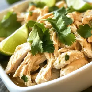 - 4 boneless, skinless chicken breasts - 1 can (14 oz) of full-fat coconut milk - Juice of 2 fresh limes - Zest of 1 lime The main ingredients for Crockpot Coconut Lime Chicken are simple but full of flavor. You start with tender chicken breasts. They soak up the coconut milk and lime juice, making them juicy and tasty. Full-fat coconut milk gives a creamy texture. Fresh limes add a bright, zesty flavor. - 2 tablespoons of honey - 4 cloves of garlic, finely minced - 1 teaspoon of ground ginger - 1 teaspoon of ground cumin - 1 teaspoon of salt - &frac12; teaspoon of freshly cracked black pepper Next, you have your flavor enhancers. Honey adds a touch of sweetness. Minced garlic gives a savory kick. Ground ginger and cumin add warmth and depth. Salt and black pepper balance all the flavors. Together, these ingredients create a sauce that is rich and well-rounded. - Fresh cilantro leaves - Lime wedges Finally, garnishes make your dish look and taste even better. Fresh cilantro leaves add color and a fresh taste. Lime wedges give you a burst of tang when squeezed over the chicken. This combination not only makes your meal pretty but also enhances the overall experience. Enjoy your cooking! {{ingredient_image_2}} To make a great sauce, start by whisking together the ingredients in a bowl. You will need: - 1 can (14 oz) of full-fat coconut milk - Juice of 2 fresh limes - Zest of 1 lime - 2 tablespoons of honey - 4 cloves of garlic, finely minced - 1 teaspoon of ground ginger - 1 teaspoon of ground cumin - 1 teaspoon of salt - &frac12; teaspoon of freshly cracked black pepper Mix these well. Make sure there are no lumps. The sauce should be smooth and creamy. This sauce is the heart of the dish. It brings all the flavors together. Next, layer the chicken in your crockpot. Use 4 boneless, skinless chicken breasts. Spread them out evenly. Pour the coconut lime sauce over the chicken. Make sure every piece is covered. This step is key for flavor. Now, secure the lid on the crockpot. Choose your cooking mode. You can set it to low for 6-7 hours or high for 3-4 hours. The chicken is done when it reaches 165&deg;F (75&deg;C). It should be tender and easy to shred. When cooking is done, use two forks to shred the chicken right in the crockpot. Mix it well with the sauce. This keeps the chicken moist and tasty. For serving, place the chicken on plates. Garnish with fresh cilantro leaves. Add lime wedges on the side. This adds a zesty touch that enhances the dish. Enjoy your meal! To make your Crockpot Coconut Lime Chicken shine, marinate the chicken for at least 30 minutes. This time allows the chicken to soak up the flavors of the coconut milk and lime juice. If you want a sweeter dish, add a bit more honey. For extra tanginess, squeeze in more lime juice. Adjust these to fit your taste! When using your crockpot, you have two options: low or high. Cooking on low takes about 6-7 hours. If you're in a hurry, the high setting cooks the chicken in 3-4 hours. Always check the chicken's internal temperature. It should reach 165&deg;F (75&deg;C) to be safe to eat. After cooking, shred the chicken right in the crockpot. Use two forks to pull the chicken apart. This keeps it moist and lets it soak in more sauce. For serving, place the chicken on plates and drizzle extra sauce on top. Add fresh cilantro and lime wedges for a colorful touch. This will make your meal look and taste amazing! Pro Tips Use Fresh Ingredients: Fresh limes and garlic will enhance the overall flavor of the dish, making it more vibrant and aromatic. Adjust the Sweetness: Depending on your taste preference, you can increase or decrease the amount of honey to achieve the desired level of sweetness. Let it Rest: After shredding the chicken, allow it to sit in the sauce for a few minutes before serving, so it absorbs more flavor. Serve with a Side: Pair the chicken with rice or quinoa to soak up the delicious coconut lime sauce for a complete meal. {{image_4}} You can swap chicken breasts for thighs. Thighs add more flavor and moisture. They also stay tender during cooking. If you want a dairy-free option, use almond or oat milk instead of coconut milk. These options change the flavor but still keep it creamy. To elevate the taste, add fresh cilantro or chili flakes. Cilantro gives a bright taste, while chili flakes bring heat. You can also try adding fruits like pineapple or mango. These fruits add sweetness and a tropical twist. Serve this chicken over rice or quinoa for a hearty meal. You could also toss it on a salad for a light option. If you want something fun, use wraps or tacos. Fill them with chicken, sauce, and your favorite toppings. Each choice makes the meal unique and tasty. Store your leftover Crockpot Coconut Lime Chicken in airtight containers. Glass or plastic containers work well. Make sure to let the chicken cool before sealing. This helps keep it fresh. When stored properly, cooked chicken lasts about 3 to 4 days in the fridge. Always check for any signs of spoilage before eating. To freeze leftovers, place the chicken in freezer-safe bags or containers. Remove as much air as possible to prevent freezer burn. Label the bags with the date. Your chicken can be frozen for up to 3 months. When ready to eat, thaw it overnight in the fridge for best results. To reheat, use the stovetop or microwave. For the stovetop, heat on low in a pan. Add a splash of coconut milk to keep it moist. Stir often until warmed through. If using the microwave, cover the dish to trap steam. Heat in short bursts, stirring in between, until warmed evenly. Avoid overcooking to keep your chicken juicy and tasty. Cooking this dish takes time, but it's worth it. If you set your crockpot to low, it will take about 6 to 7 hours. On high, it cooks in 3 to 4 hours. Always check that the chicken reaches 165&deg;F for safety. You can cook frozen chicken in the crockpot, but I don&rsquo;t recommend it. Cooking from frozen can lead to uneven cooking. It's best to thaw the chicken first. This ensures your meal is safe and tasty. There are many great sides for this dish. Rice or quinoa pairs well with the sauce. You can also serve it with a fresh salad for a light meal. Tacos or wraps are fun options, too! This blog post covered how to make delicious Crockpot Coconut Lime Chicken. We discussed the key ingredients, like chicken, coconut milk, and fresh limes. You learned how to prepare the sauce, cook the chicken, and serve it with garnishes. We also shared tips for flavor and moisture, suggested variations, and how to store leftovers. Try this recipe to impress your friends and family. Enjoy experimenting with flavors and find what you love best!